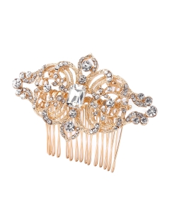 Rhinestone Hair Comb HM320003 GOLD CL